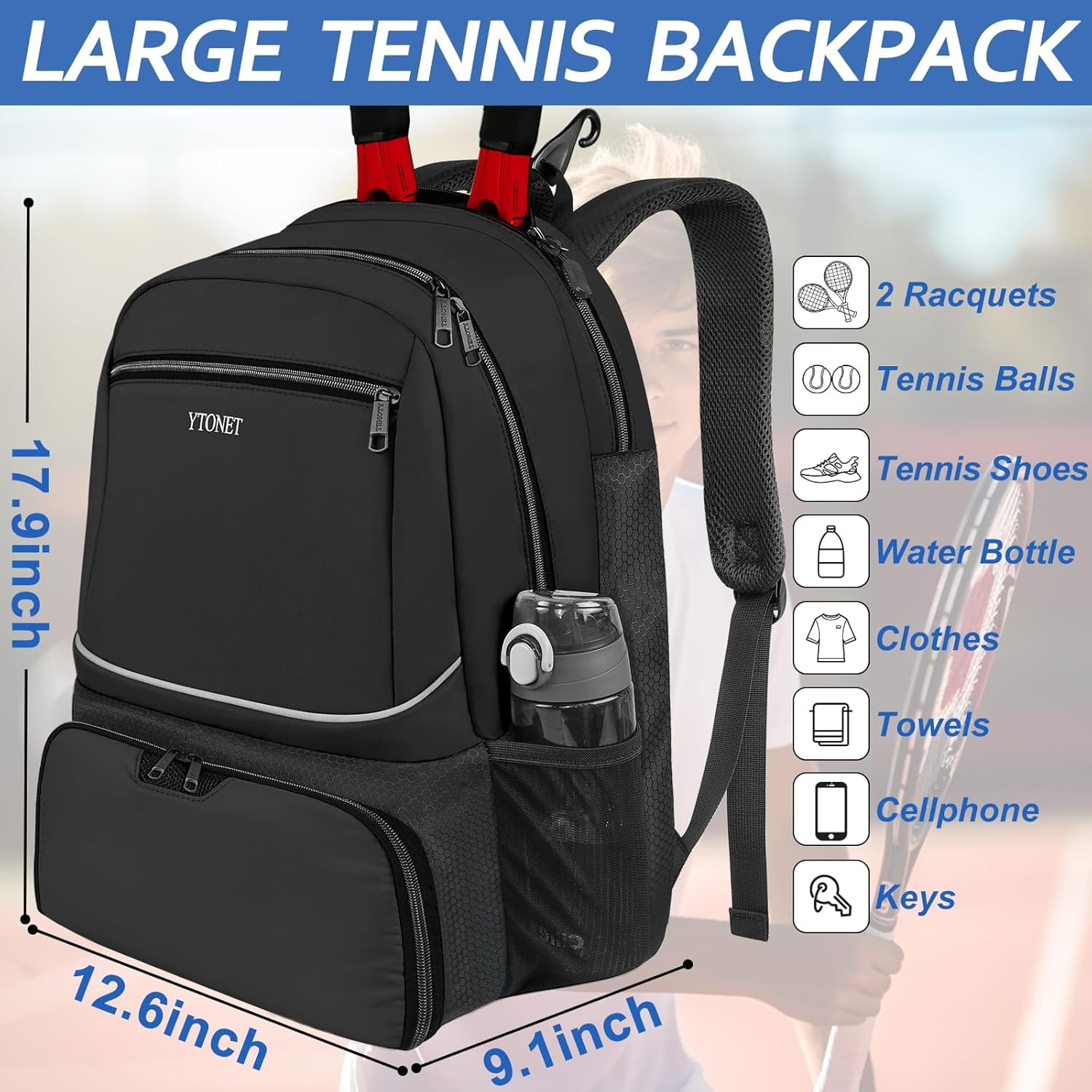Tennis Bag for Women Men - Hard 16 Inch Laptop Case Compatible with  ROG Strix G16