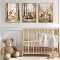 thumbnail image 2 of Woodland Animal Nursery Canvas wall Hieng Wild Animals Forest Paintings Pictures Wall Decor Fox Bear Deer Watercolor Poster Printing Hiengwork for Boys Room Girls Room Home Decoration, 2 of 6