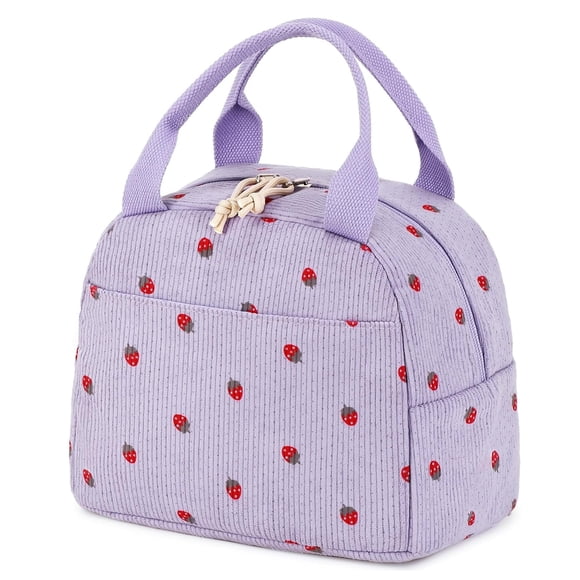 Bolsa de almuerzo para mujeres y hombres, linda bolsa de pana para el almuerzo, lonchera térmica reutilizable, hielera térmica reutilizable de gran capacidad para el trabajo, picnic o viajes