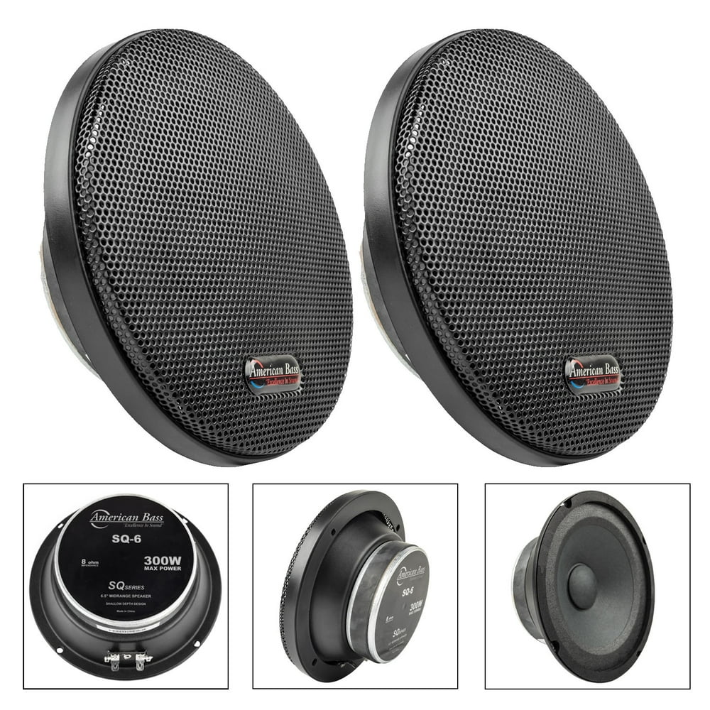 American Bass SQ-6 6.5" Midrange Car Speaker 300 Watts Max Ultra Thin