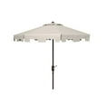 thumbnail image 2 of SAFAVIEH Outdoor Collection Zimmerman 11-Foot Round Market Umbrella Beige/White, 2 of 6