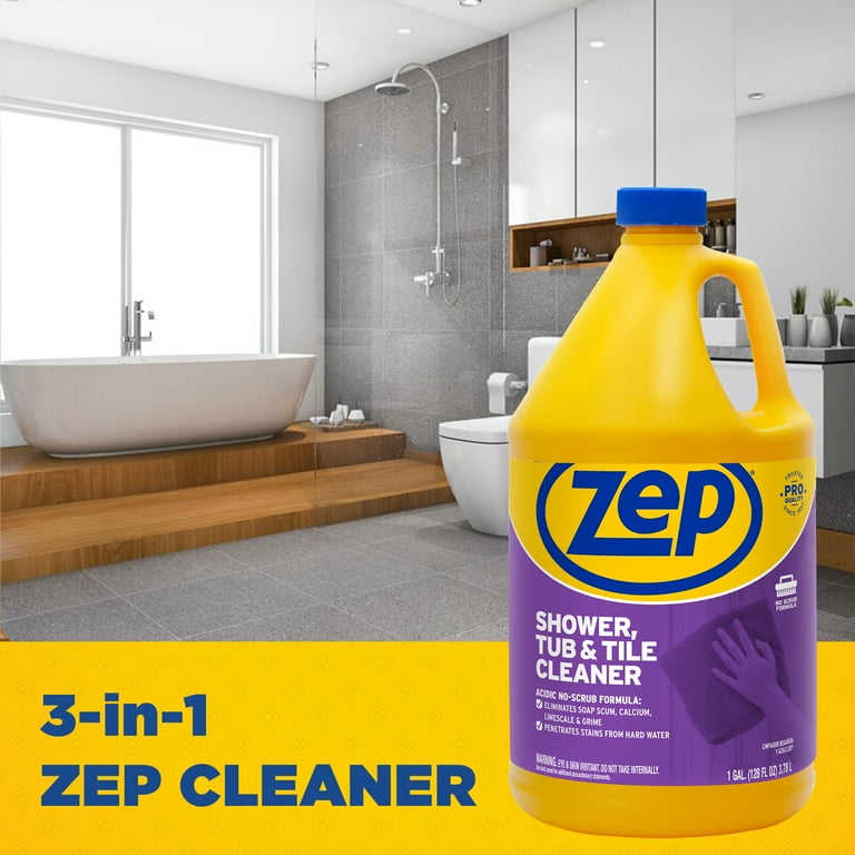 Zep, Shower Tub & Tile Cleaner, 128 oz. case of 2, Acid-based