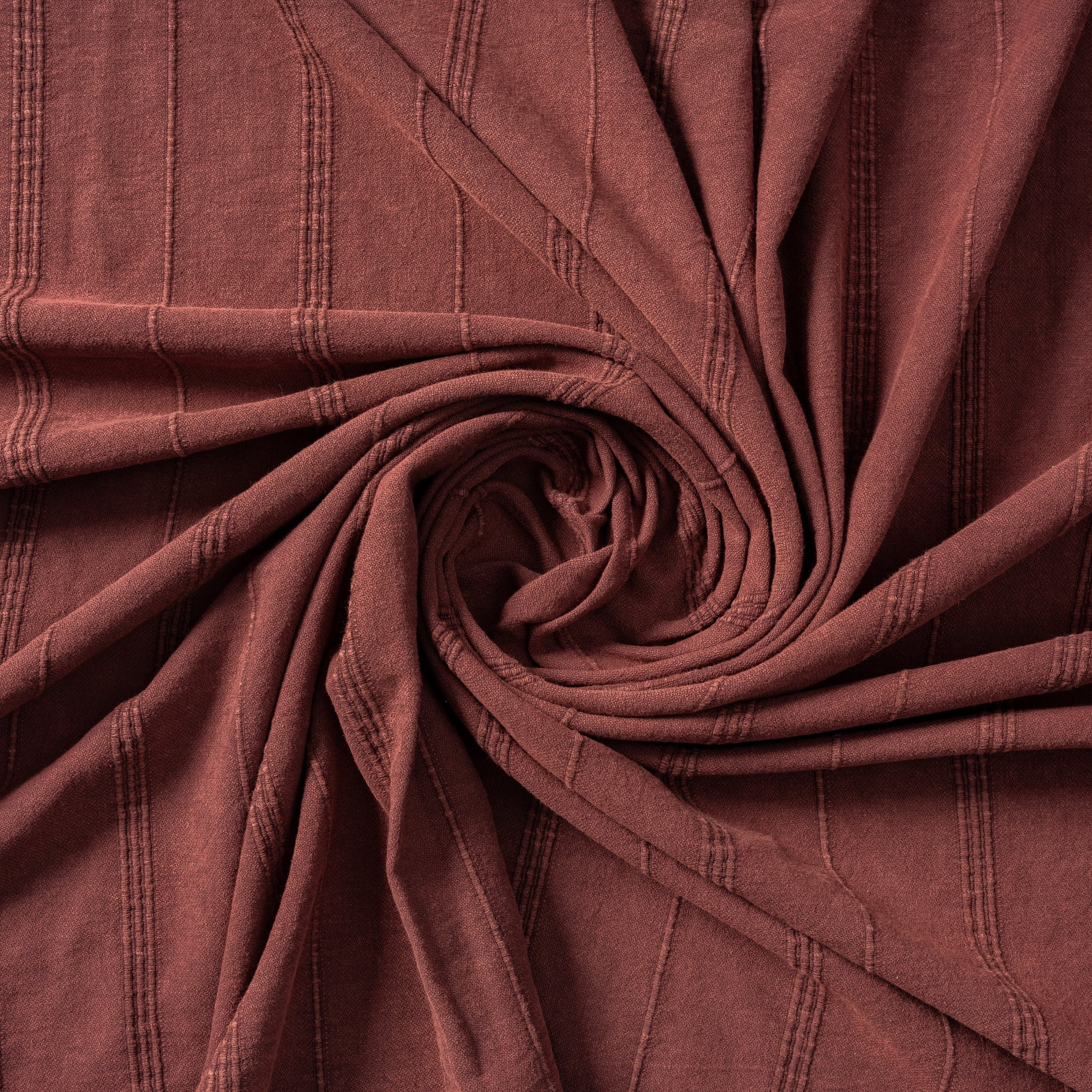 Ox Bay Sarra Burgundy Striped Fringed Ultra-Soft Turkish Cotton Reversible Throw Blanket, 50" x 60"