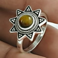 thumbnail image 2 of Solid 925 Sterling Silver, Tiger Eye Healing Gemstone Ring, Solitaire Ring, Anxiety&nbsp;Ring, Tungsten&nbsp;Ring, Gothic&nbsp;Jewelry, Valentines Day Gifts For Women, Silver Oxidized Ring, 2 of 6