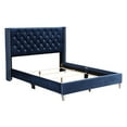 thumbnail image 4 of Maklaine Transitional Upholstered Velvet Full Bed in Navy Blue, 4 of 7