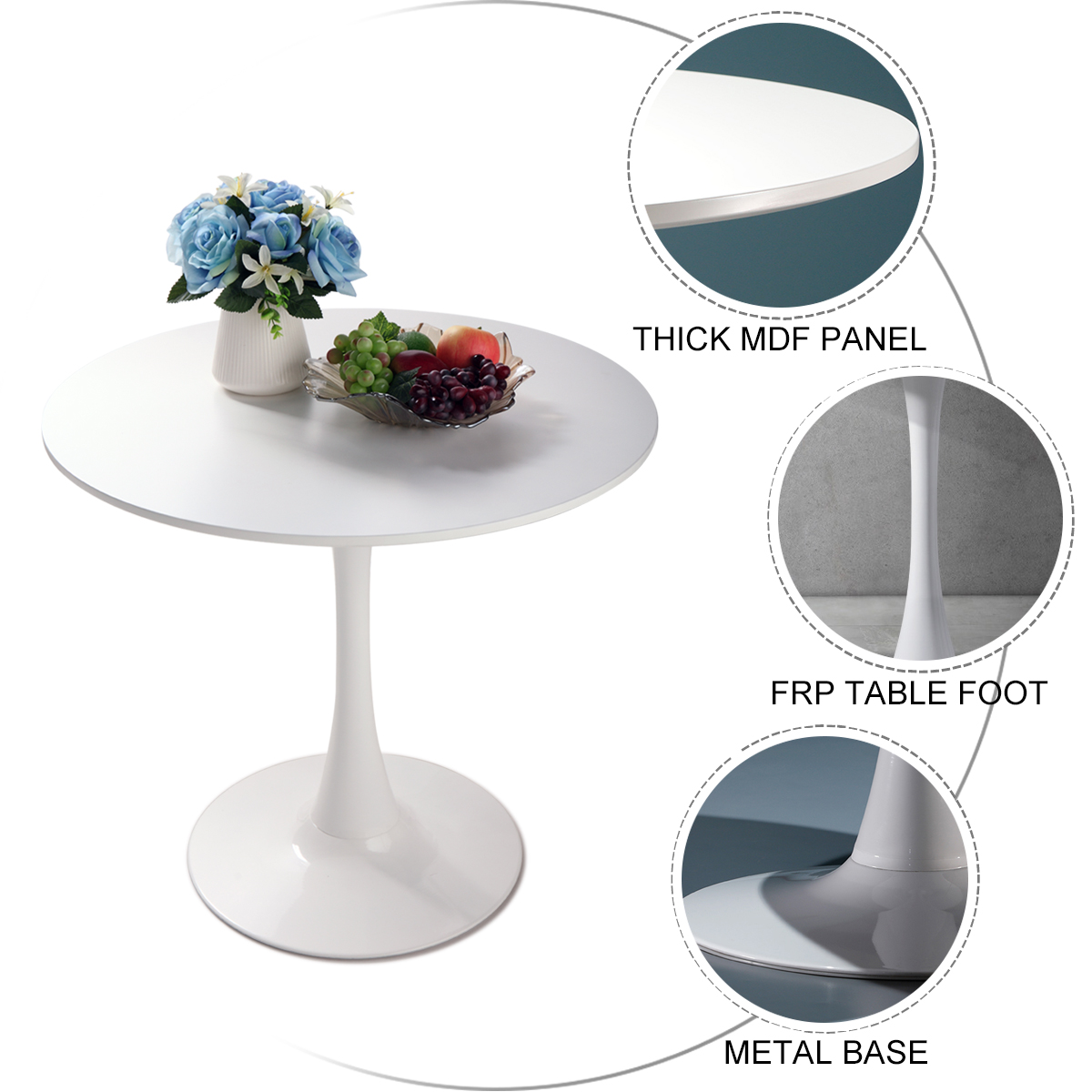 Jaxpety 32 Inch Mid Century Round Tulip Dining Table Coffee Table Leisure Table In White Walmart Com Walmart Com