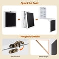 thumbnail image 5 of Giantex Folding Desk, Wall Mounted Fold Out Desk w/Storage Shelves & Hooks, Floating Corner Desk for Small Spaces, White, 5 of 6