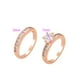 thumbnail image 2 of Anillo Compromiso Alianza Oro Rosa 14k Lam Swarovski Novios rosa 9, 2 of 4