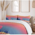 thumbnail image 6 of Ambesonne Colorful Duvet Cover Sets, Illustration Sea Sunrise, 2-Queen, Pink Sky Blue, 6 of 7