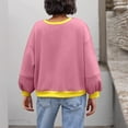 thumbnail image 4 of YODETEY Womens Crewneck Sweatshirt, No Boundaries Womens Long Sleeve Pullover Oversized Sweatshirts, Y2k Cropped Pullover Sweaters Tops,Pink,L, 4 of 5