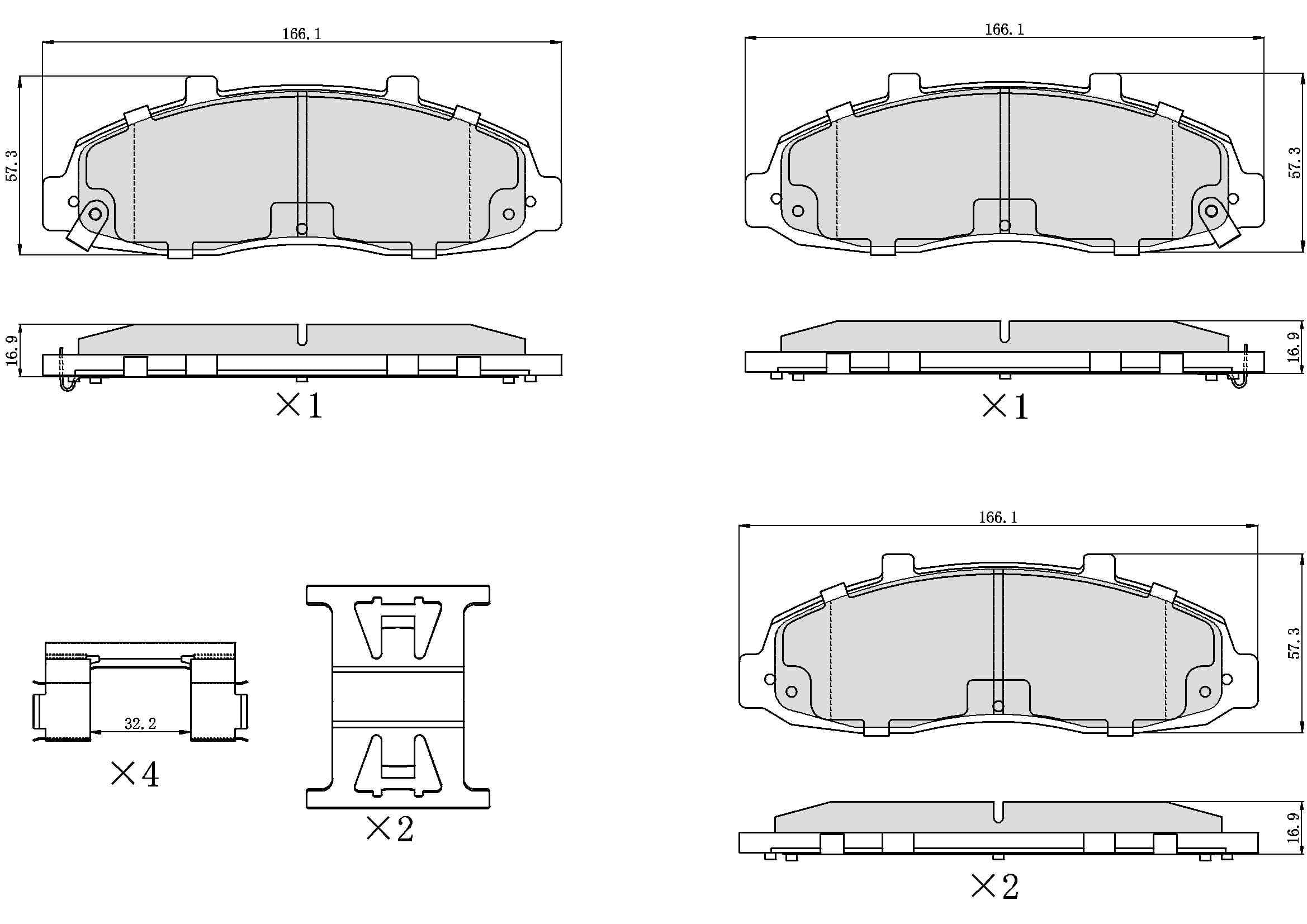Winstop Brake Pad Set, Front WS.0679.0.C, Ford F-150 2003-1997