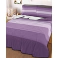 thumbnail image 3 of Quilts Twin Size, Geometric Purple, Soft Comforter Bedding Set for Bed, Solid Ombre Geometric Modern Stripe Lightweight Quilted Bedspread with Pillow Cover(2 Pieces) for All Season, 68x86 Inch, 3 of 6