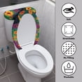 thumbnail image 3 of HELLHERO Black Cat Sunflower Bathroom Seat Covers & Elastic Edge Toilet Lid Cover Set for Indoor Home, Polyester, Reusable, 3 of 8