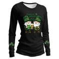 thumbnail image 4 of ClodeEU Women's St Patrick's Day Sweatshirt ,Cute Long Sleeve Pullover Top B-Black,Womens Plus S, 4 of 6