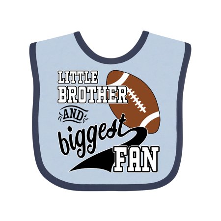 

Inktastic Little Brother and Biggest Fan- football player Gift Baby Boy Bib