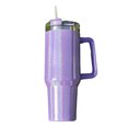 thumbnail image 1 of Vaso de 40 oz con asa y tapa con pajita, taza de viaje de acero inoxidable reutilizable y aislada que mantiene las bebidas frías, botella para agua, té helado o café, 1 of 5
