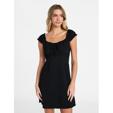 No Boundaries Fit and Flare Mini Dress with Short Sleeves, Women's XXS-XXL