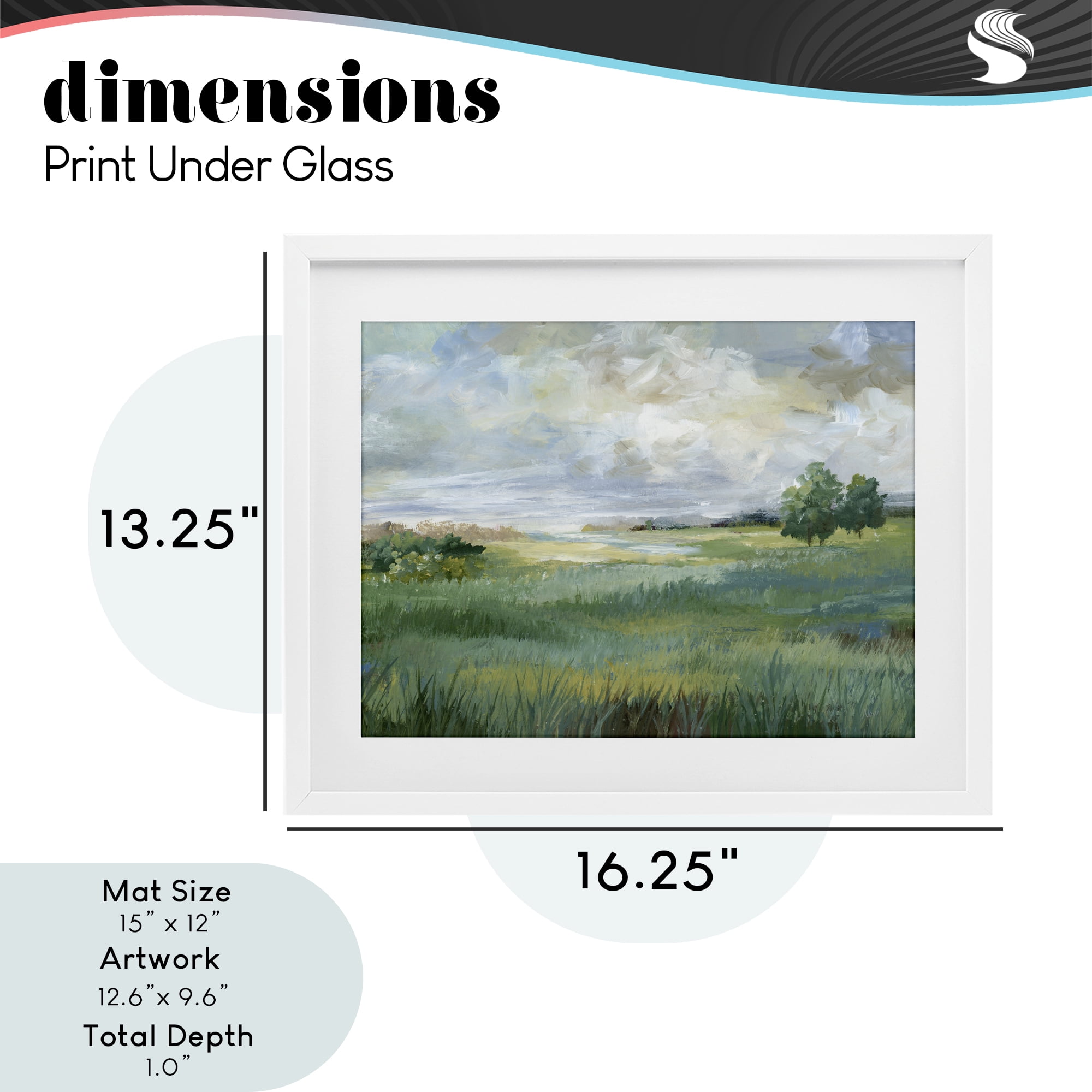 Stupell Industries Idyllic Summer Field White Framed Print Under Glass, design by Nan