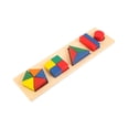 thumbnail image 1 of Tablero de formas geométricas de madera, bloques de madera, juguetes educativos de aprendizaje temprano, rompecabezas Geometría combinada, 1 of 9