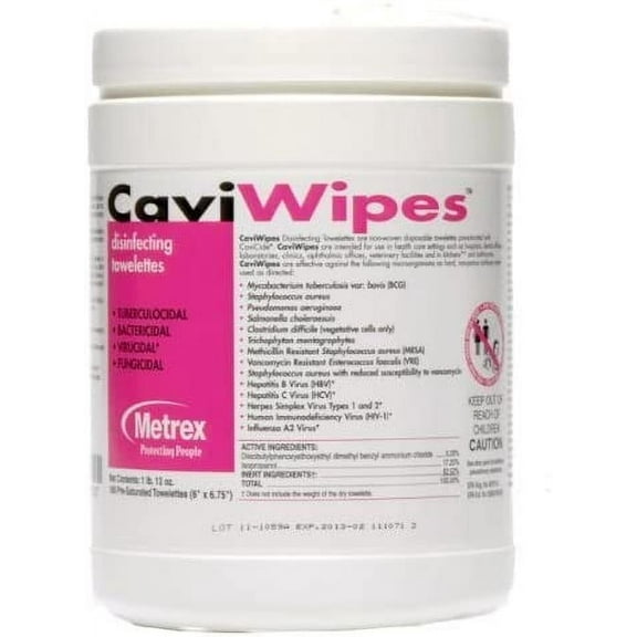 CaviWipesGeang by Metrex Disinfecting Towelettes - Large 160/Cannister, Case of 12
