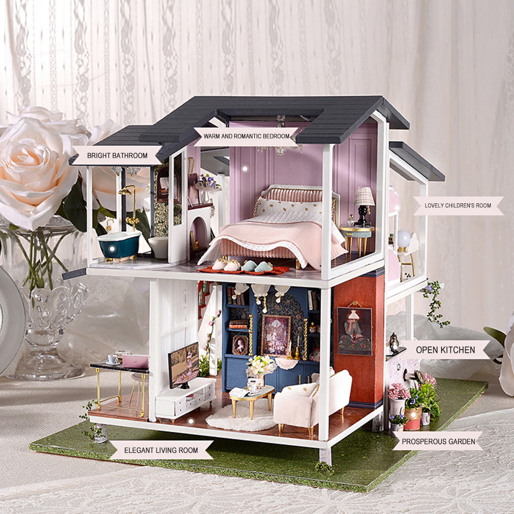 DIY Spilay "Slow Time" Dollhouse Miniature Modern Large Villa Model Kit 