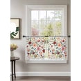 thumbnail image 2 of Sheer Curtains 45 Inch Length 2 Panels Set for Kitchen, Watercolor Flowers Semi Sheer Curtains for Windows, Farmhouse Spring Floral Botanical Voile Window Treatments Rod Pocket Curtain, 2 of 7