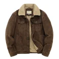 thumbnail image 2 of Parka holgada y cálida, chaqueta corta de pana para hombre, cortavientos con cremallera lisa, cortavientos informal de invierno para hombre, chaquetas de algodón acolchadas para hombre, 2 of 4