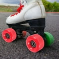 thumbnail image 1 of GAXIRE 4Pcs High Elasticity Red Pu Roller Skate Wheels Set For Skating Rink Use, 1 of 8