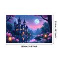 thumbnail image 3 of LUUFILx Magical Castle Landscape Backdrop Banner Enchanted Night Garden Background for Fairytale Photography Birthday Party Kids Room Decoration Wall Banner, 3 of 8