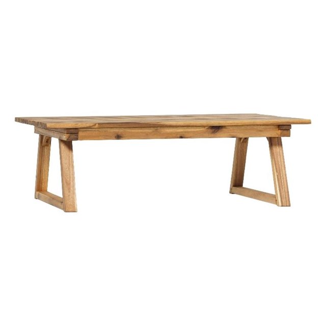 Pemberly Row Moderne Lamelle Arrière Extérieur en Bois Massif Table Basse - Naturel