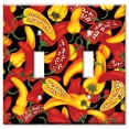 thumbnail image 1 of Double Gang Toggle OVERSIZE Wall Plate -  Red & Yellow Peppers, 1 of 2