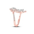 thumbnail image 4 of Mia Diamonds 14kt Rose Gold Womens Baguette Diamond Bypass Flower Cocktail Ring 1-1/3 Cttw, 4 of 4