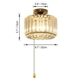 thumbnail image 3 of FSLiving RV Drum Shape Wall Light Zipper Switch Crystal 12V Retro Black RV Decorative Ceiling Light Hallway Light Fixtures Ceiling Mount, E26 E27 Industrial Semi Flush Mount for RV Camper, 3 of 6