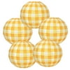 Just Artifacts 12-Inch Decorative Autumn Harvest Fall Themed Round Hanging Chinese Paper Lanterns (5pcs, Sunflower Yellow Buffalo Check Plaid)