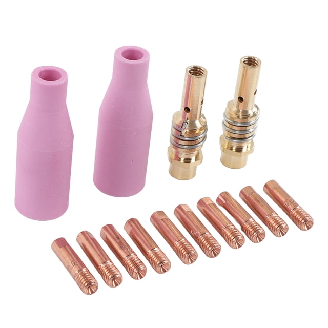 Varilla de conexión para pistola de soldar, 14 piezas Pistola de soldar MIG Pistola de plasma Punta de contacto Antorcha de soldadura Varilla protectora Copa construida para profesionales