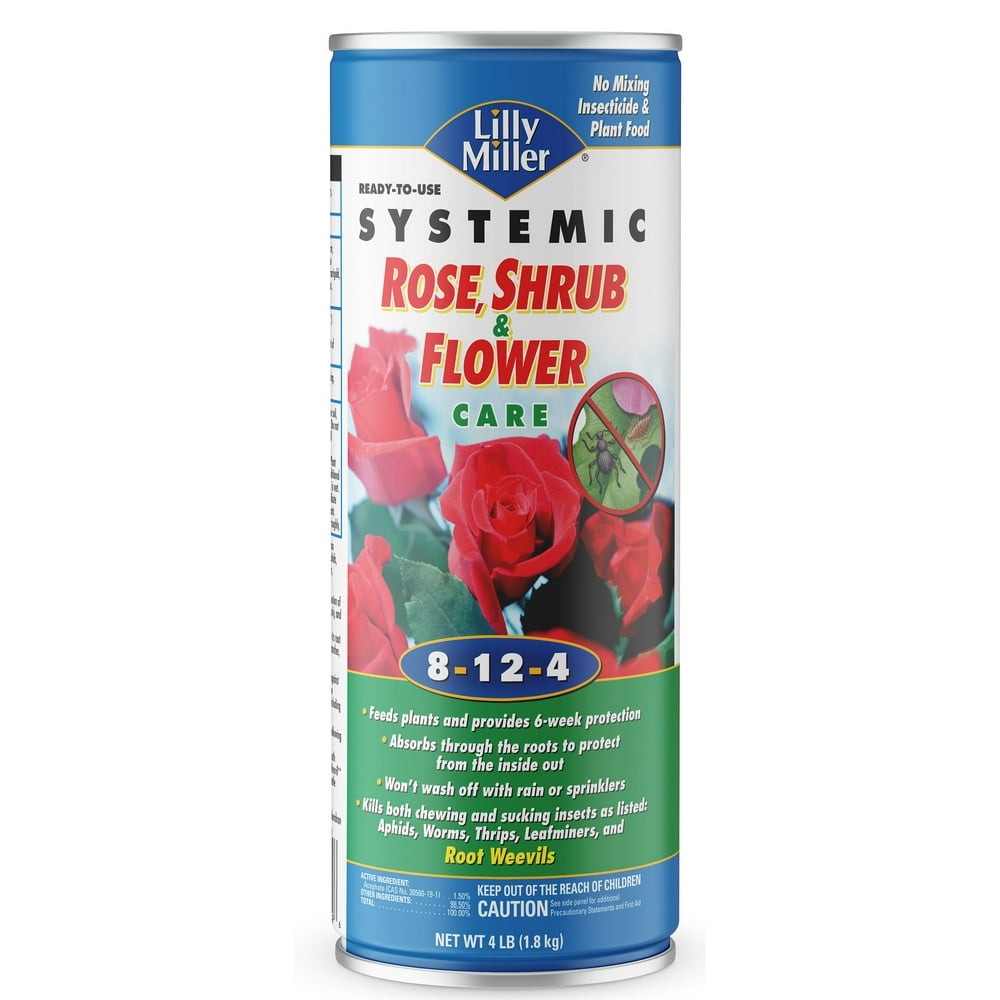 Lilly Miller Systemic Rose Shrub & Flower Care Fertilizer and Kills Insects 8124; 4 lb