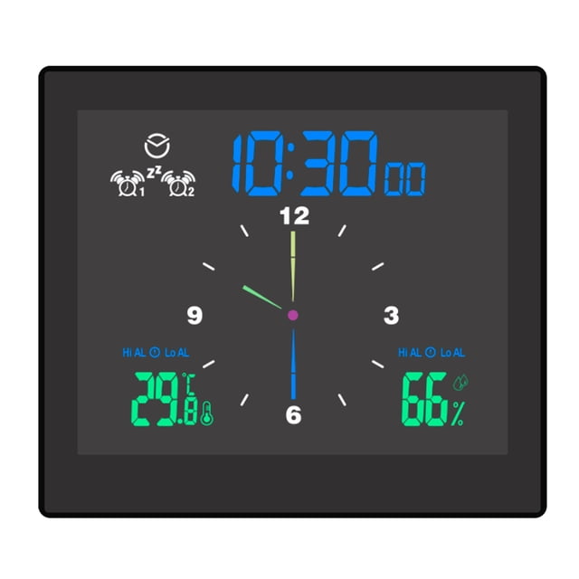 Riwcyla Bathroom Digital Waterproof & Humidity Meter Hygrometer LCD Display UpperLower Limit Dual Alarms with Snooze Function Countdown