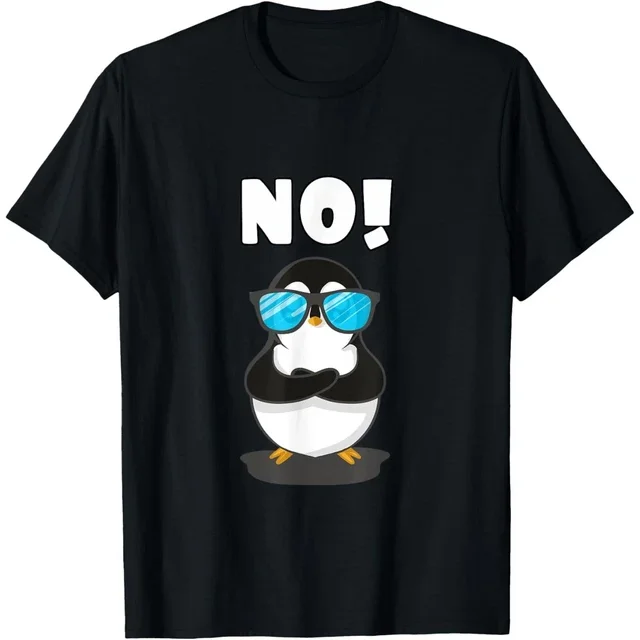 ALVORD Pingouin avec Lunettes de Soleil Chemise Disant « Non! » T-Shirt Unisexe P-5TG
