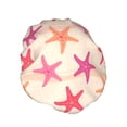 thumbnail image 2 of Kdxio Starfish Print Shower Cap for Women,Elastic and Reusable,Double Waterproof Layers Bathing Hat, 2 of 9