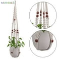 thumbnail image 2 of BadPiggies Macrame Plant Hangers, Hanging Planter Handmade Plant Holder Stand Cotton Rope 4 Legs Flower Pots Boho Indoor Outdoor Home Decor (Type B 35.4"), 2 of 10