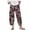 A-Brown143, variant on SONXAHE Women's Geometric Print Harem Pants Elastic Waist Loose Fit Casual Daily Trousers
