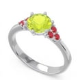 thumbnail image 2 of 2.15 Carat Beautiful Round Cut Peridot & Red Ruby Gemstone Bridal Ring for Women Solid 18K White Gold Size 3 by Diamond-Capitals, 2 of 7