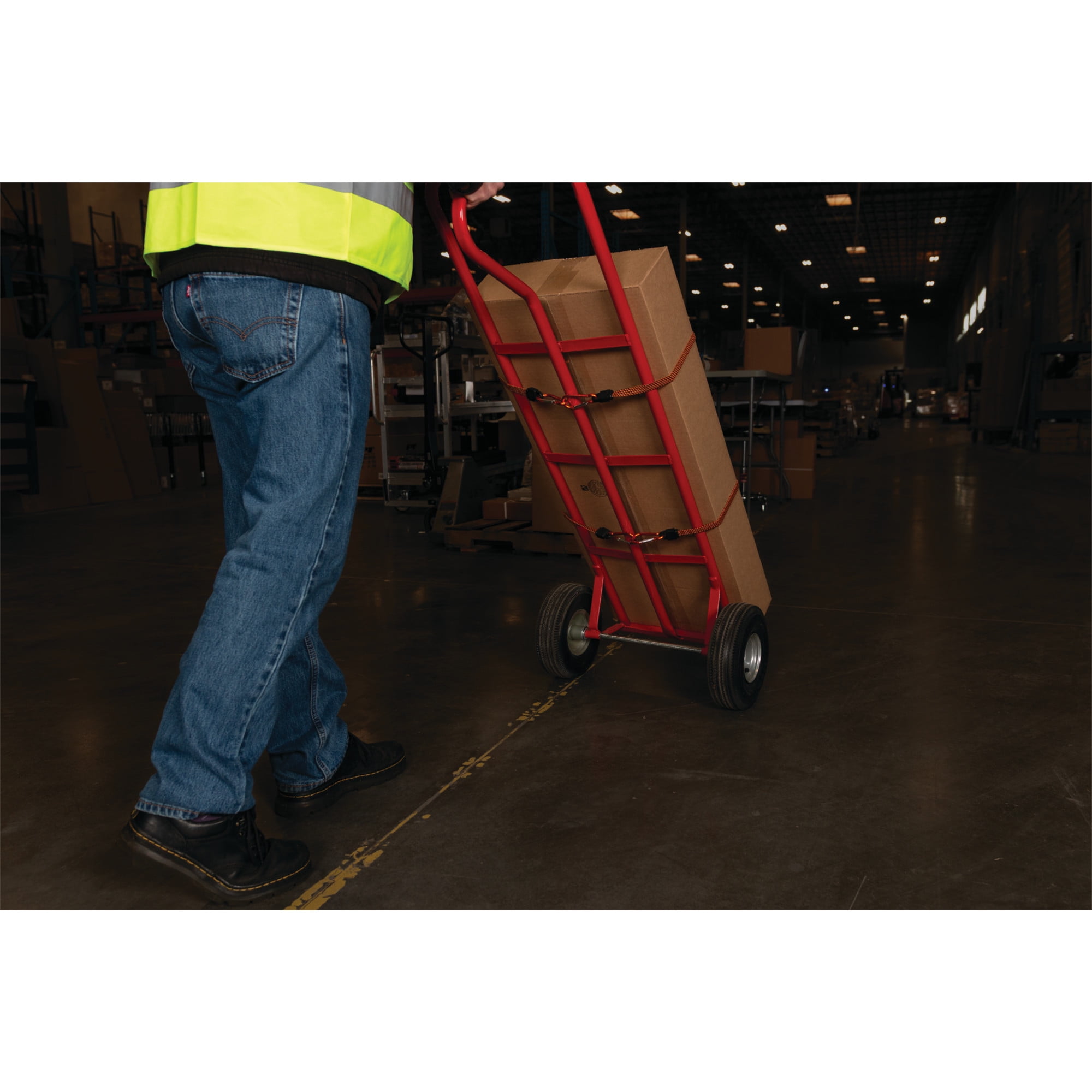 Performance Tool W41060 Heavy Duty Steel Hand Truck with Extra Large Toe Plate, Powder-Coated, Red