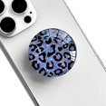 thumbnail image 1 of wonima11 Clear Crystal Glitter Expandible Collapsible Moblile Phone Grip Stand Holder for Smartphones and Tablets Cell Phone Accessory（Black Purple Leopard Print）, 1 of 1