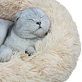 thumbnail image 4 of BODISEINT Modern Soft Plush Round Pet Bed for Cats or Small Dogs, Mini Medium Sized Dog Cat Bed Self Warming Autumn Winter Indoor Snooze Sleeping Cozy Kitty Teddy Kennel (S(19.7”Dx7.9 H, Champagne), 4 of 8