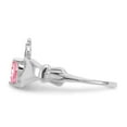 thumbnail image 4 of 14K White Gold Ring Band Themed (10) October Cubic Zirconia CZ Pink, Size 8, 4 of 5