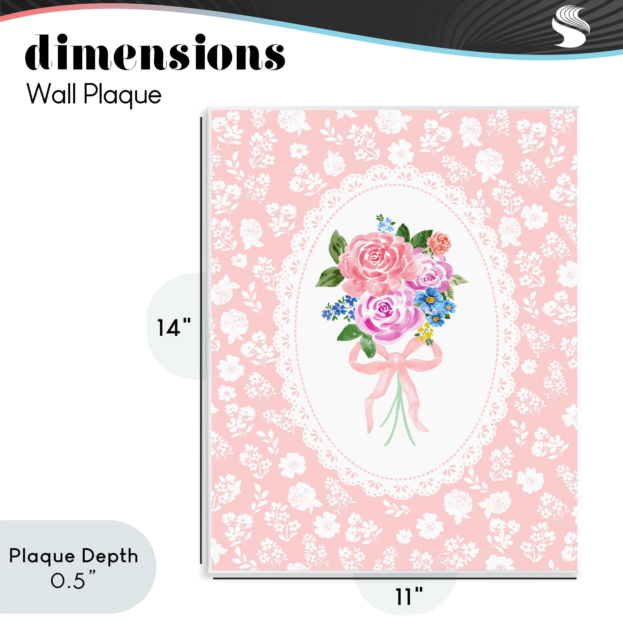Stupell Industries Peach Feminine Bouquet Wall Plaque Art, design by Corinne Haig