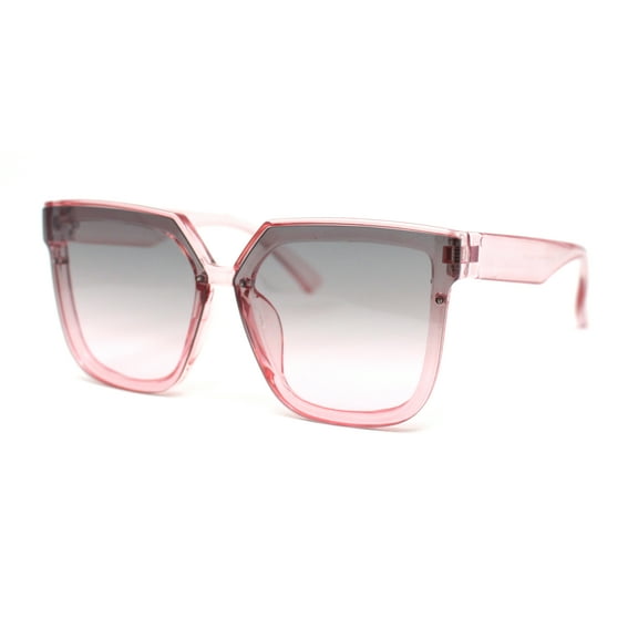 Girls Child Size Half Rim Rimless Horn Rim Designer Style Sunglasses Pink - Pink Smoke