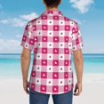 thumbnail image 4 of Pofeuu Plaid Heart Print Hawaiian Shirt for Men Sleeves Casual Button Down Summer Beach Dress Shirts T-Shirts,Medium, 4 of 7