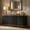 Black, variant on 63" Fluted Buffet Cabinet, 4-Door Sideboard with Gold Trim & Faux Marble Top, for Dining Room Living Room, Brown